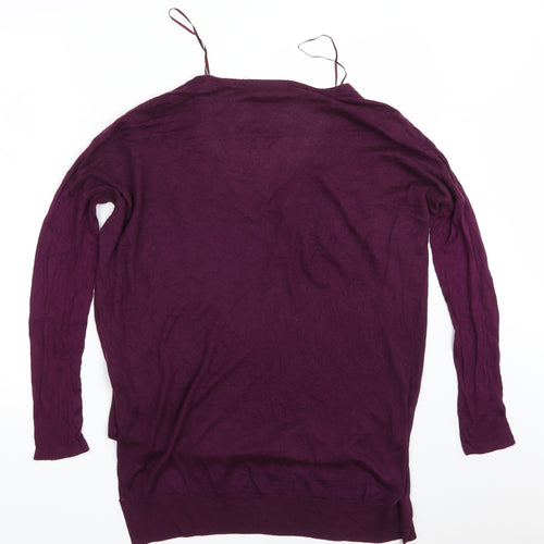 Topshop Womens Purple  Knit Pullover Sweatshirt Size 8