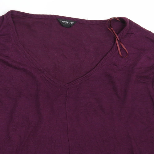 Topshop Womens Purple  Knit Pullover Sweatshirt Size 8