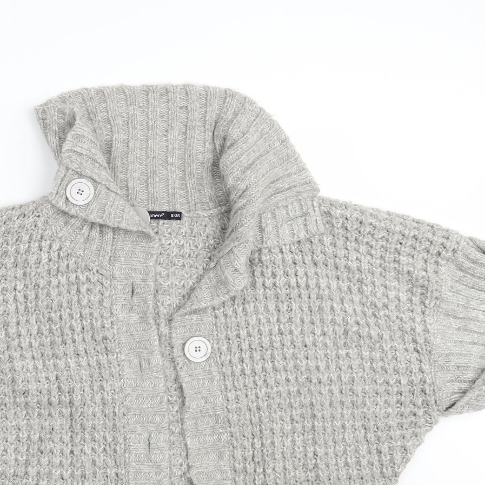 Atmosphere Womens Grey  Knit Cardigan Jumper Size 8