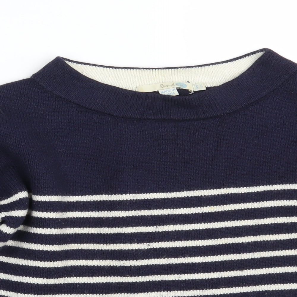Boden Womens Blue Striped Knit Pullover Jumper Size 10