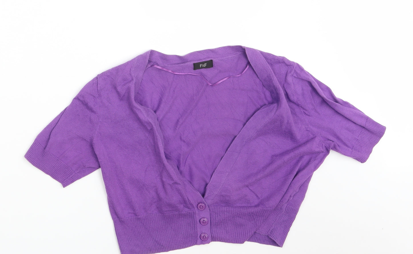 F&F Womens Purple  Knit Cardigan Jumper Size 14