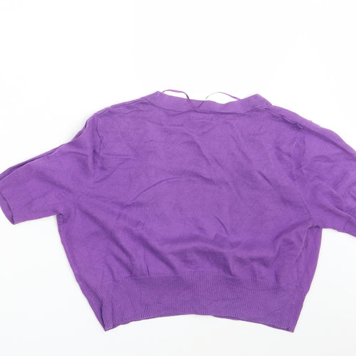 F&F Womens Purple  Knit Cardigan Jumper Size 14