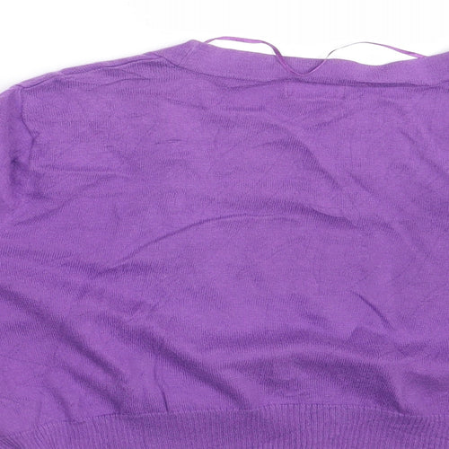 F&F Womens Purple  Knit Cardigan Jumper Size 14
