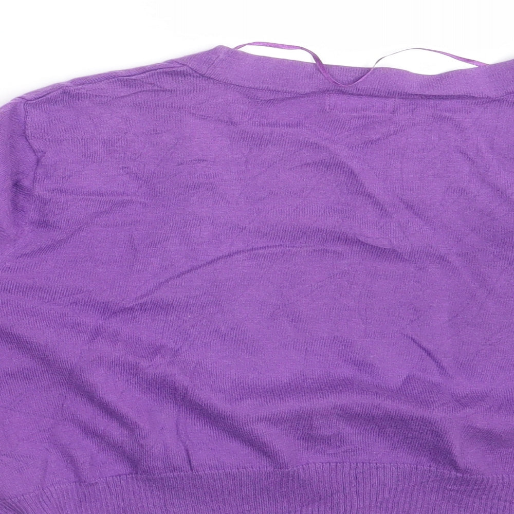 F&F Womens Purple  Knit Cardigan Jumper Size 14