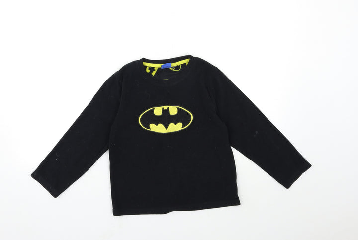 Batman Boys Black Fleece Pyjama Top Size 7-8 Years