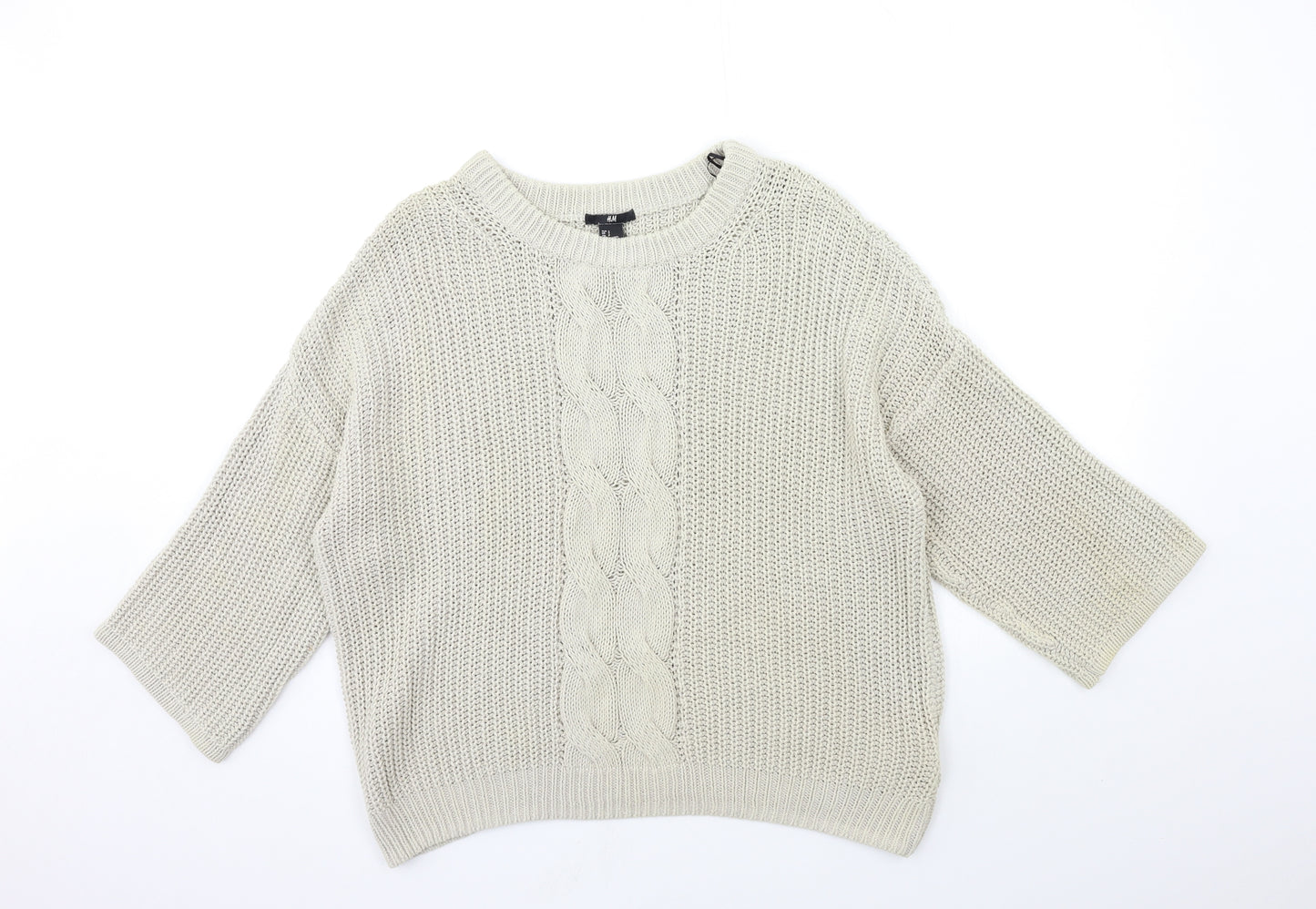 H&M Womens Grey  Knit Pullover Jumper Size S