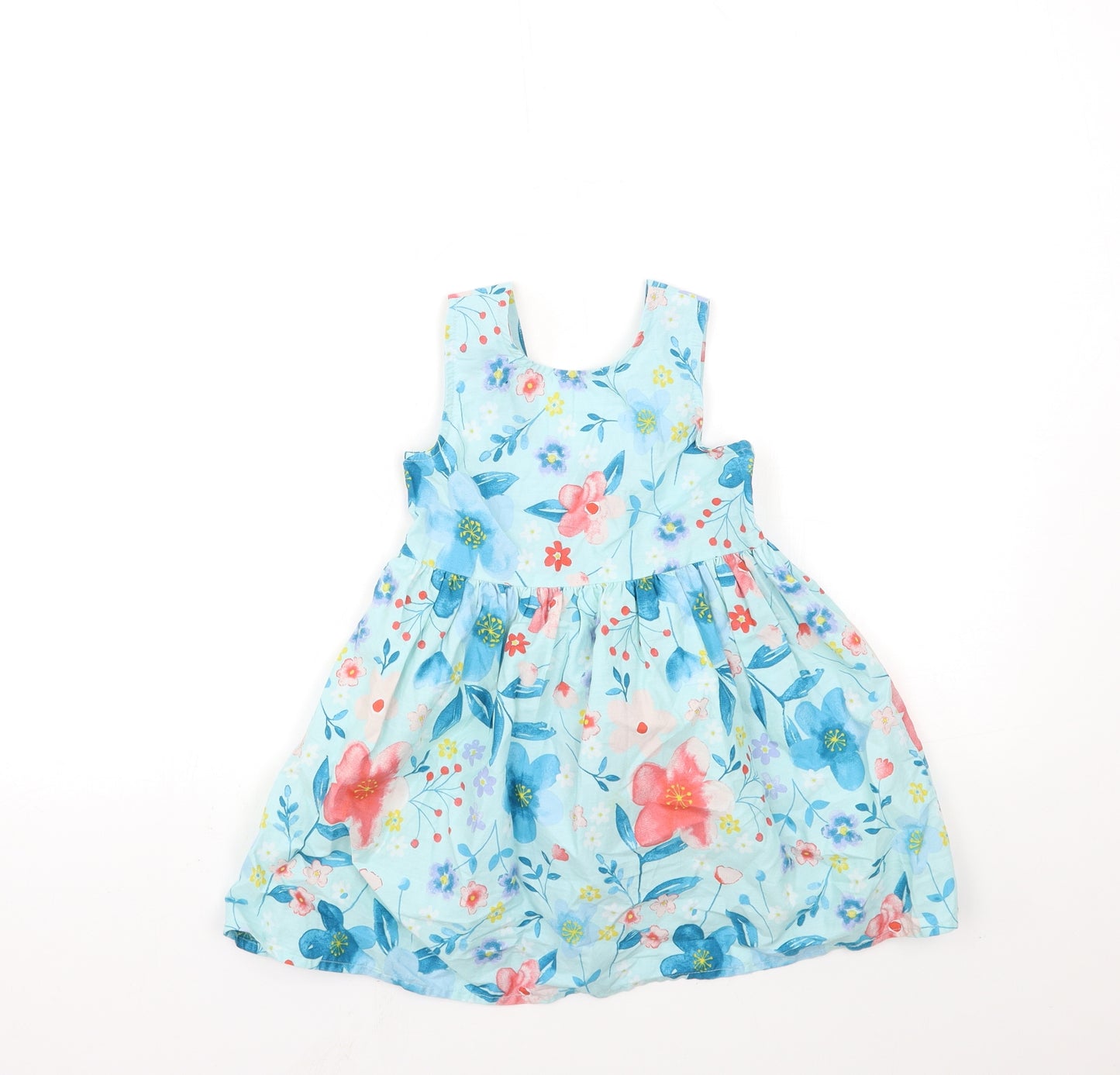 George Girls Blue Floral  Fit & Flare  Size 3-4 Years