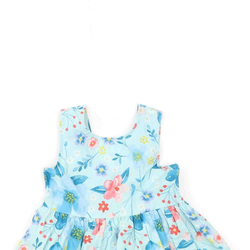 George Girls Blue Floral  Fit & Flare  Size 3-4 Years