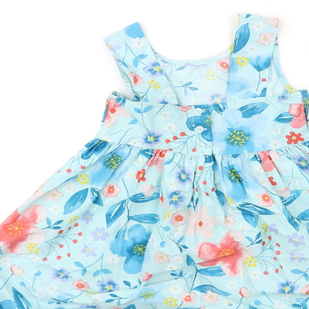 George Girls Blue Floral  Fit & Flare  Size 3-4 Years