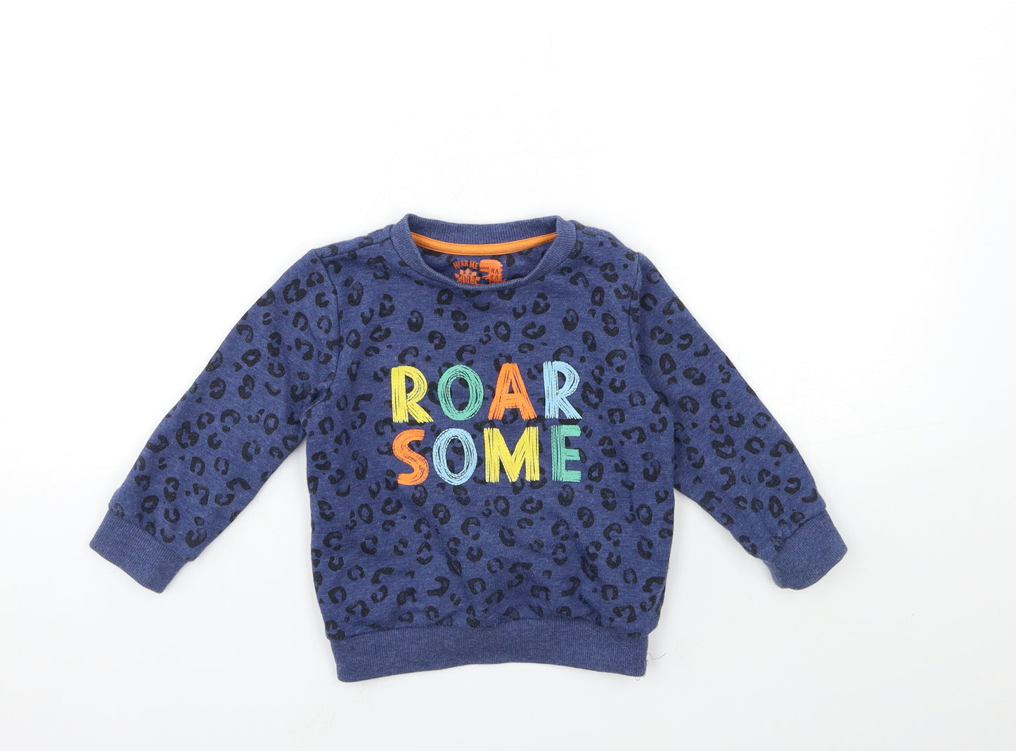 F&F Boys Blue Animal Print  Pullover Sweatshirt Size 2-3 Years