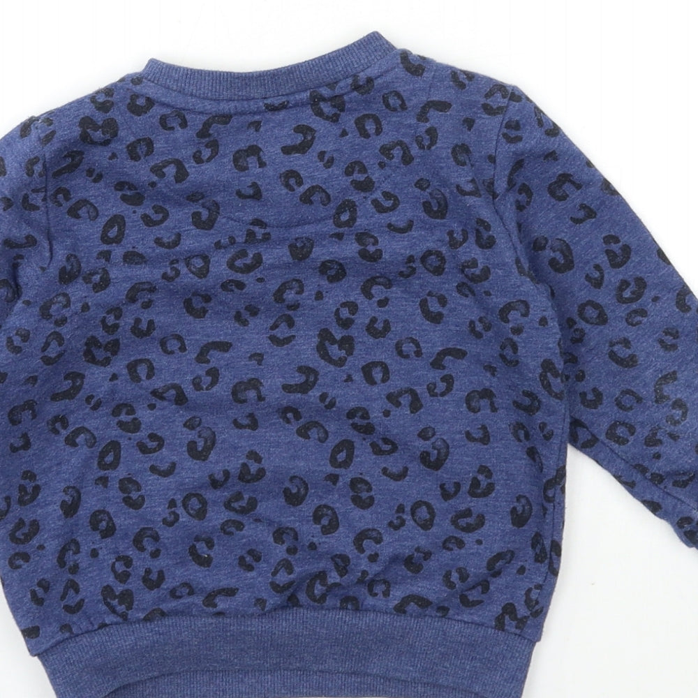 F&F Boys Blue Animal Print  Pullover Sweatshirt Size 2-3 Years