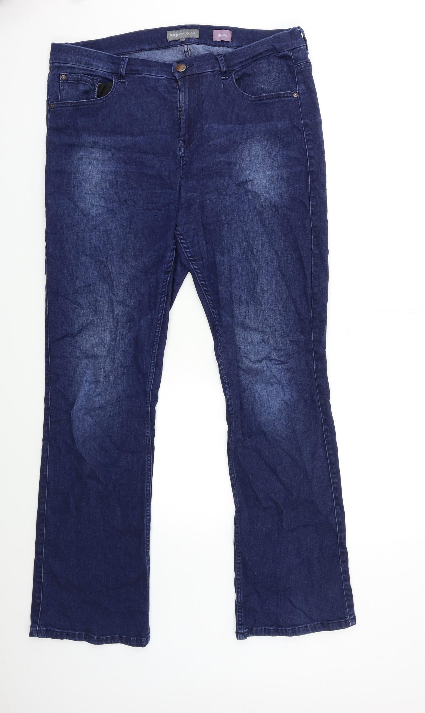 RJR.John Rocha Womens Blue  Denim Flared Jeans Size 14 L31 in