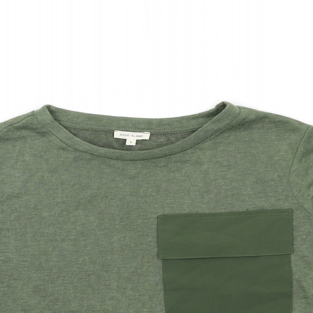 River Island Girls Green   Basic T-Shirt Size 8 Years