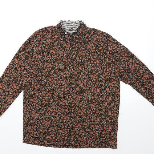 Cream Womens Red Floral  Basic Blouse Size S
