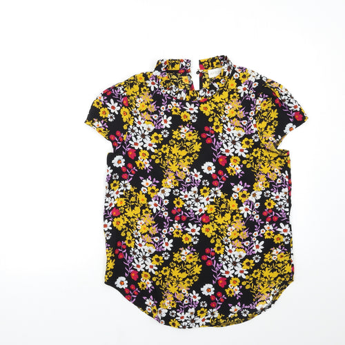 Apricot Womens Black Floral  Basic Blouse Size 10
