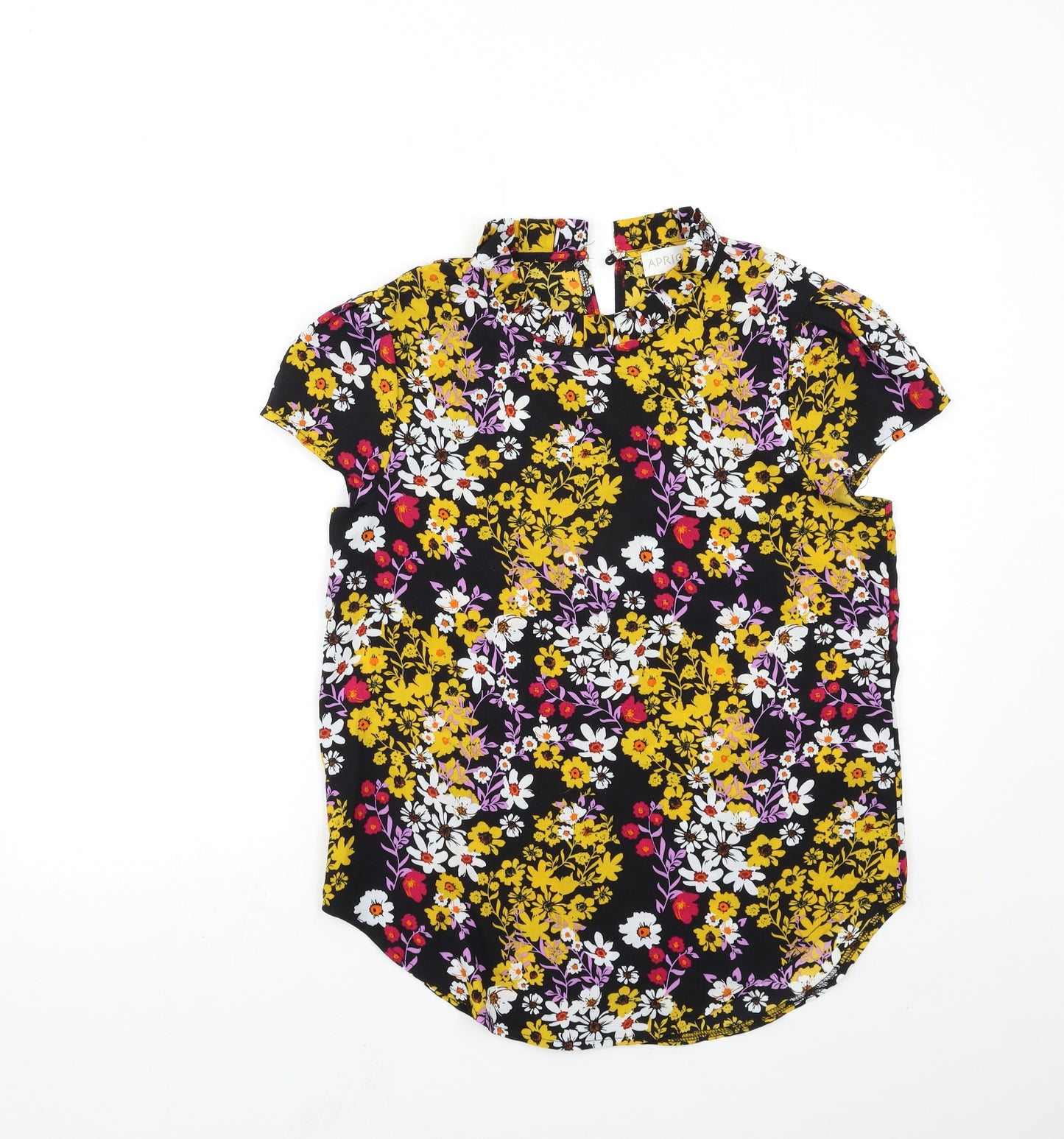Apricot Womens Black Floral  Basic Blouse Size 10