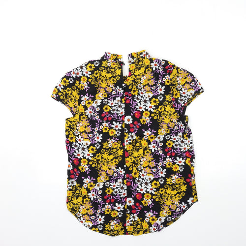 Apricot Womens Black Floral  Basic Blouse Size 10