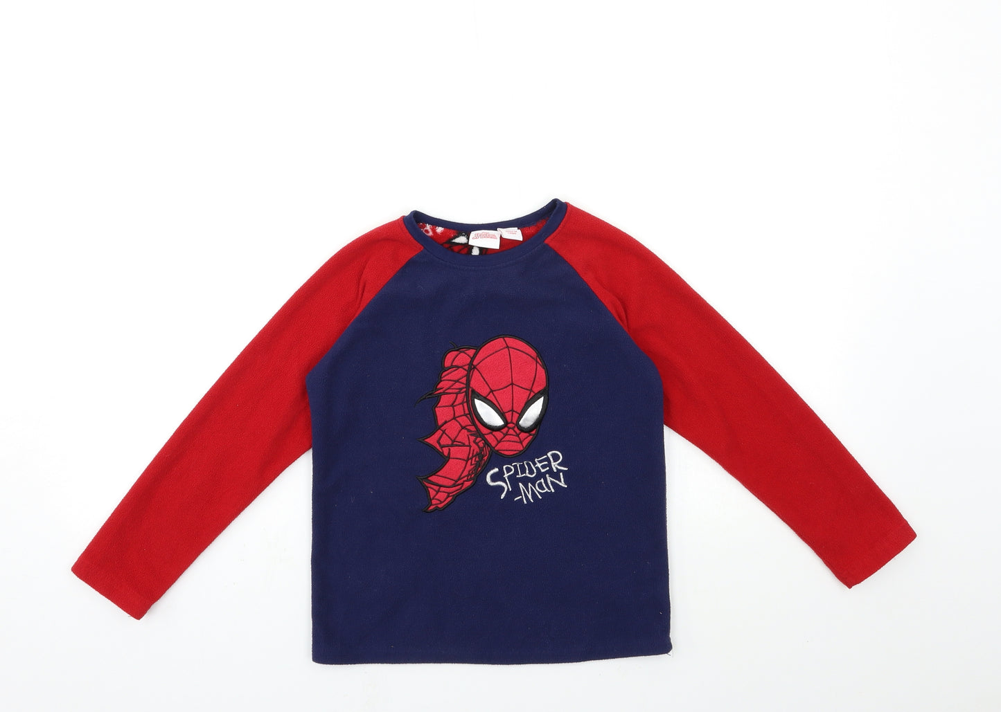 Primark Boys Blue  Fleece  Pyjama Top Size 7-8 Years  - Spider Man
