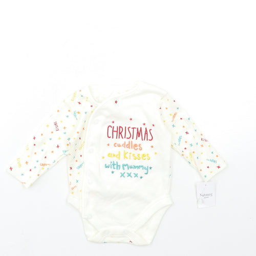 Nutmeg Baby White Geometric  Babygrow One-Piece Size 0-3 Months