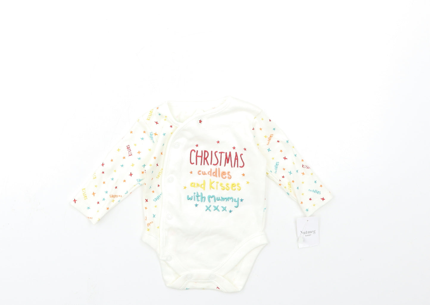 Nutmeg Baby White Geometric  Babygrow One-Piece Size 0-3 Months