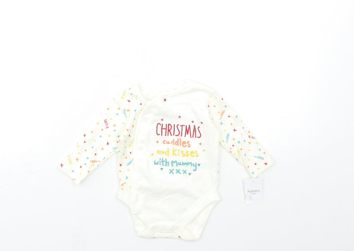 Nutmeg Baby White Geometric  Babygrow One-Piece Size 0-3 Months