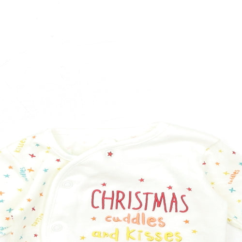 Nutmeg Baby White Geometric  Babygrow One-Piece Size 0-3 Months
