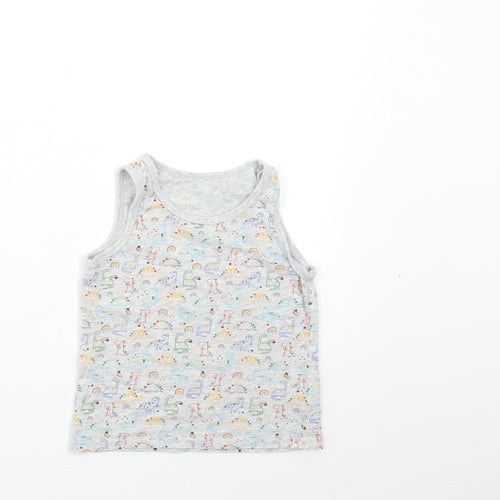 George Boys Grey Animal Print  Basic Tank Size 4-5 Years