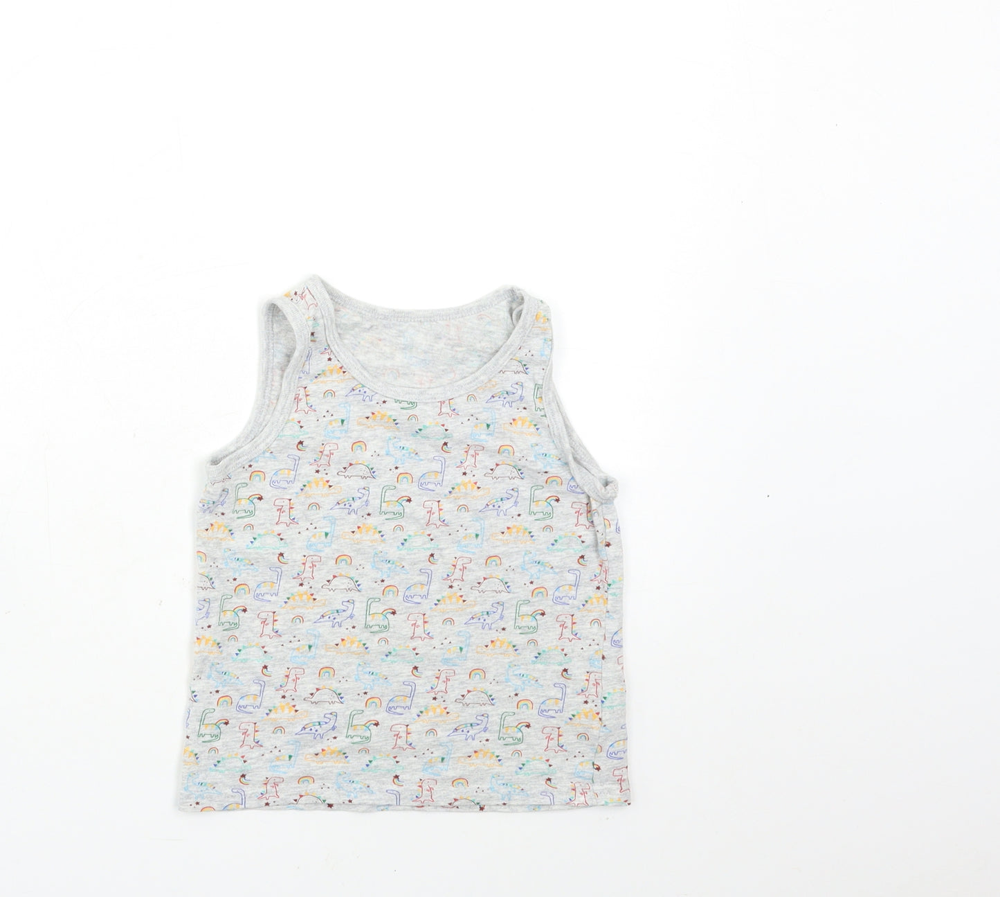 George Boys Grey Animal Print  Basic Tank Size 4-5 Years