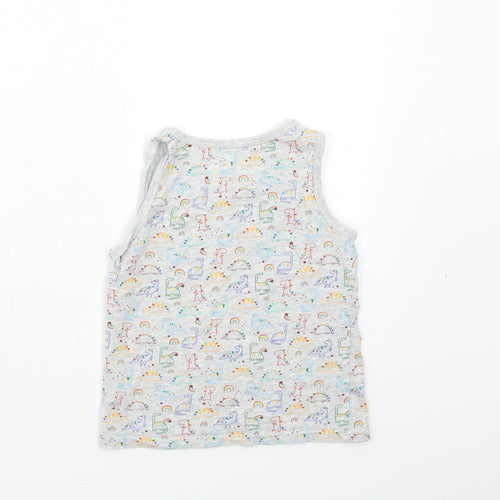 George Boys Grey Animal Print  Basic Tank Size 4-5 Years