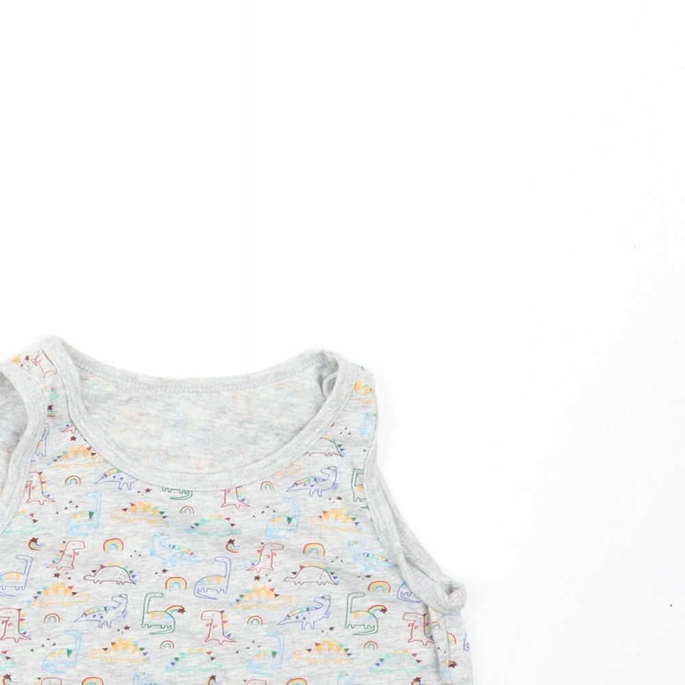 George Boys Grey Animal Print  Basic Tank Size 4-5 Years