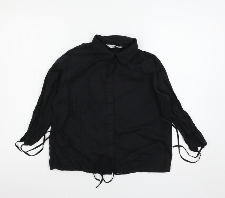 New Look Womens Black Basic Button-Up Size 12