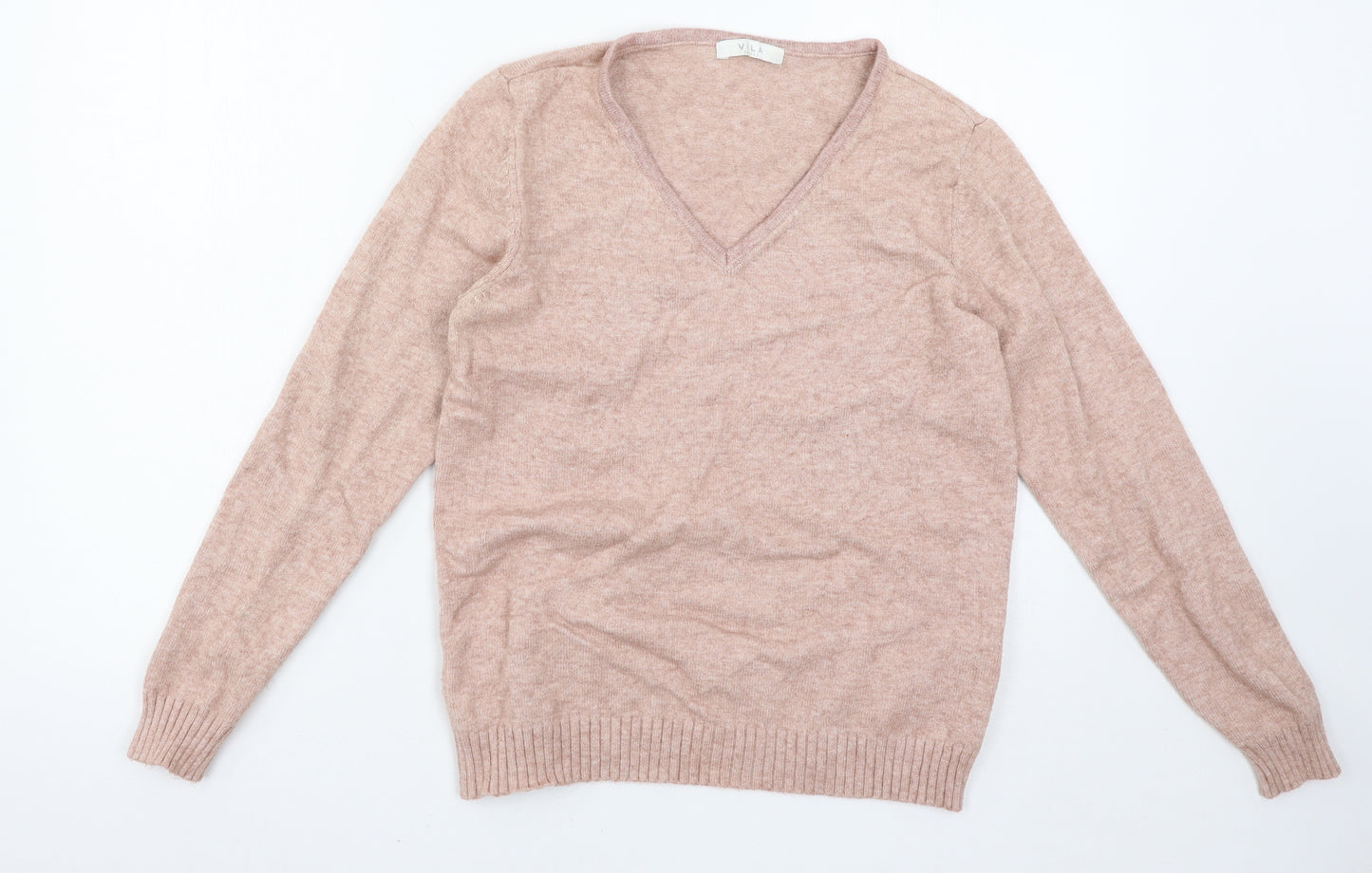 VILA Womens Pink  Knit Pullover Jumper Size L