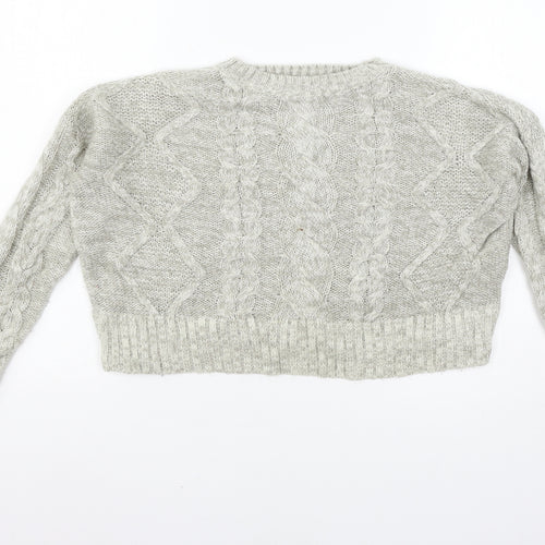 New Look Womens Grey  Knit Pullover Jumper Size M