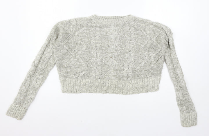 New Look Womens Grey  Knit Pullover Jumper Size M