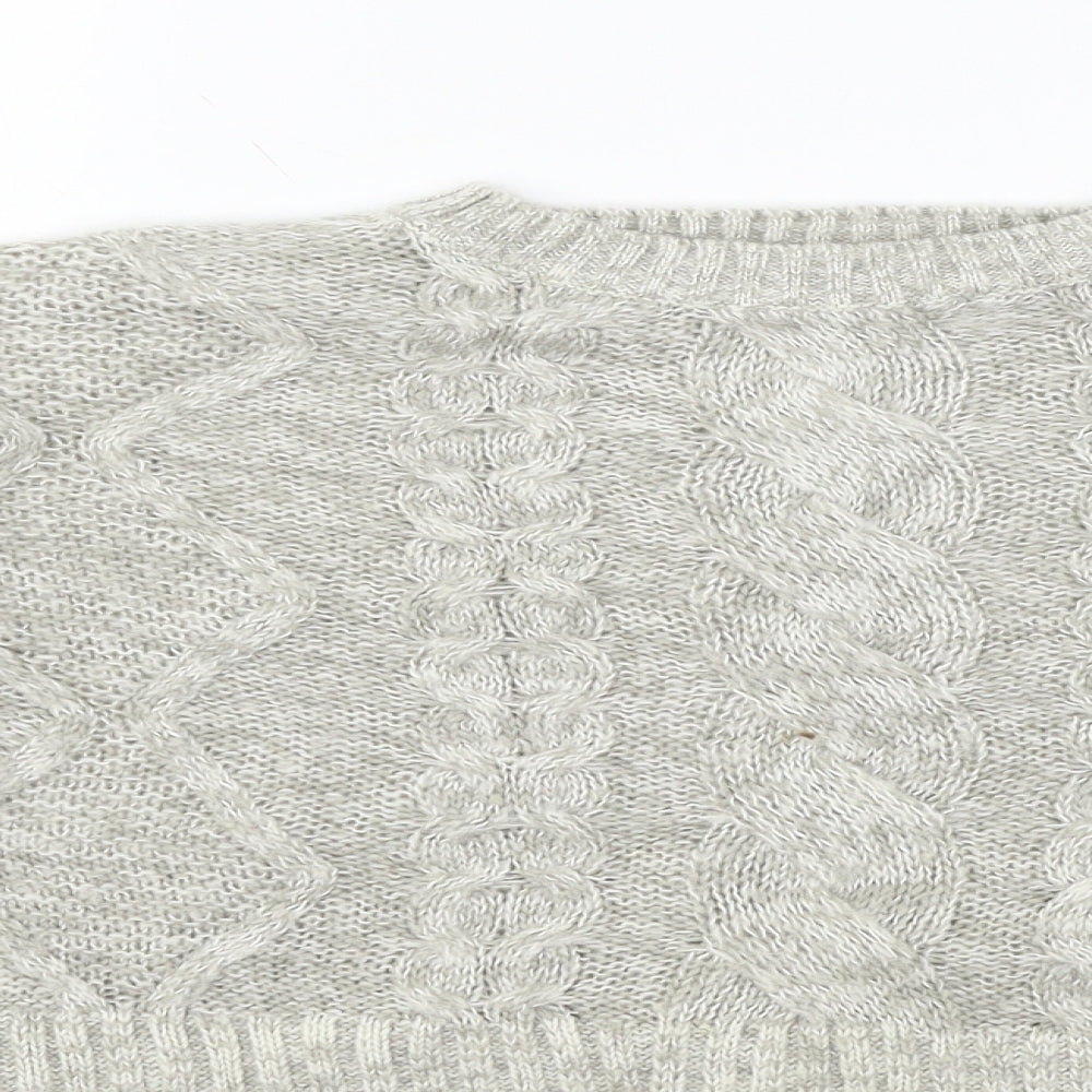 New Look Womens Grey  Knit Pullover Jumper Size M