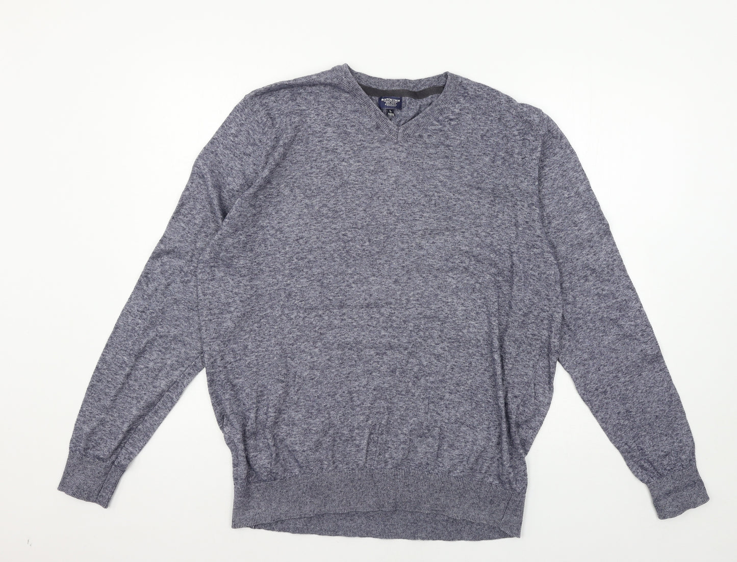 Boston Crew Mens Blue  Knit Pullover Jumper Size L