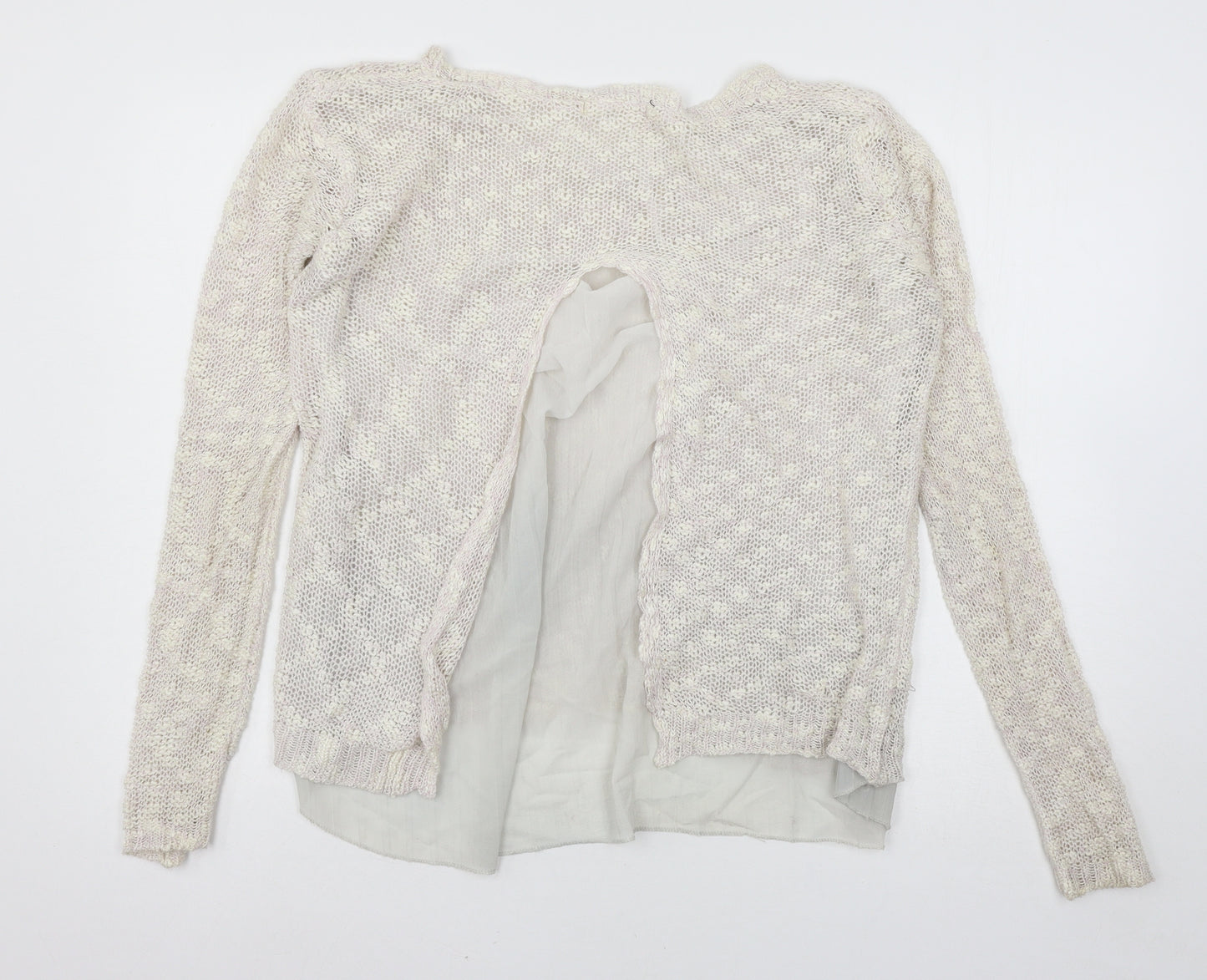 Cherry Womens Ivory  Knit Cardigan Jumper One Size