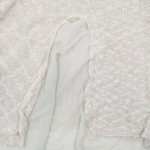 Cherry Womens Ivory  Knit Cardigan Jumper One Size