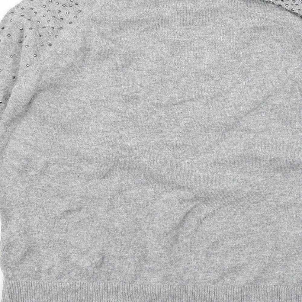 Peacocks Womens Grey  Knit Pullover Jumper Size 12