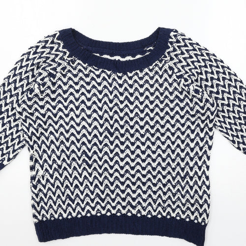 Per Una Womens Black Geometric Knit Pullover Jumper Size 16