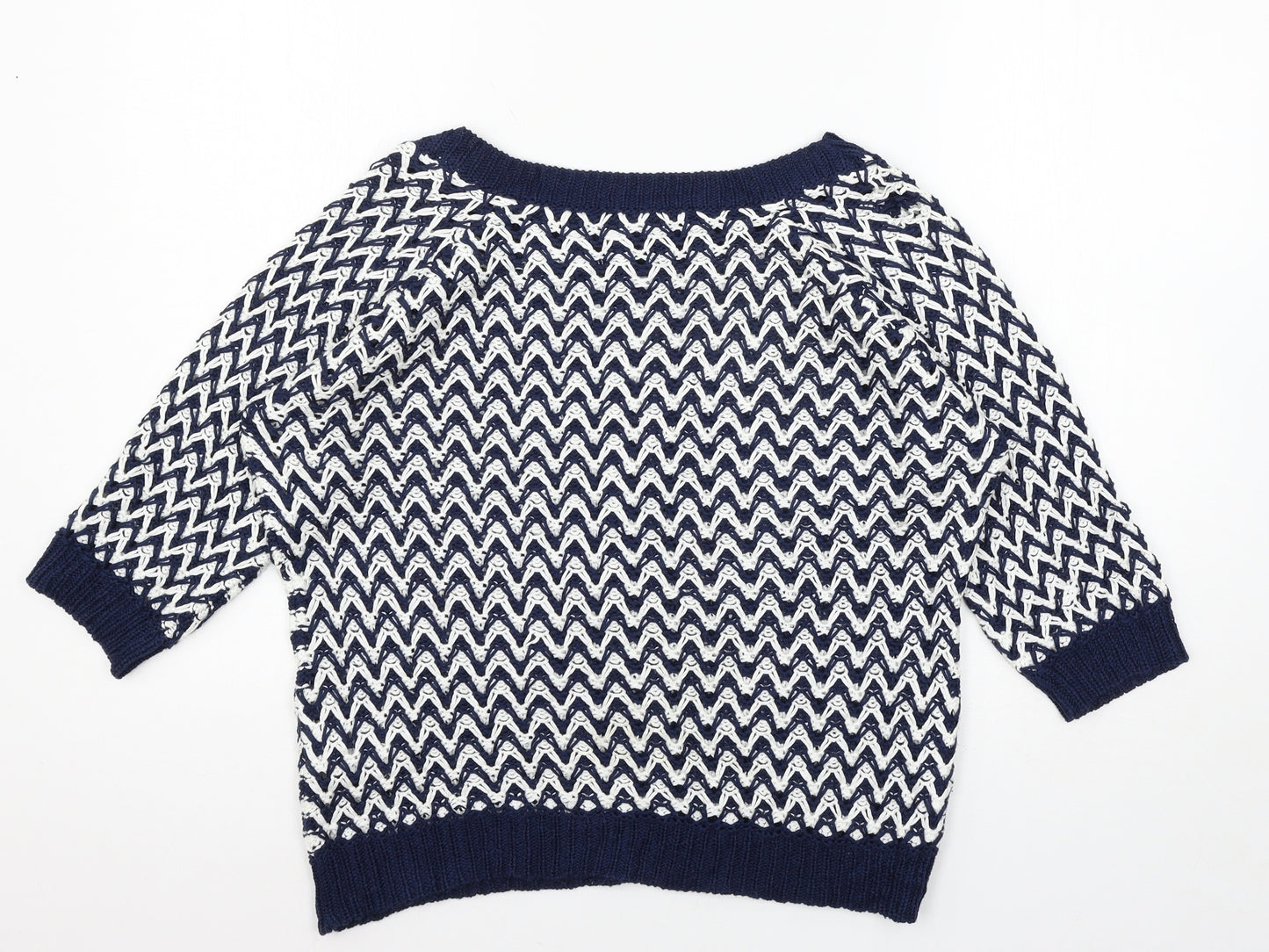 Per Una Womens Black Geometric Knit Pullover Jumper Size 16