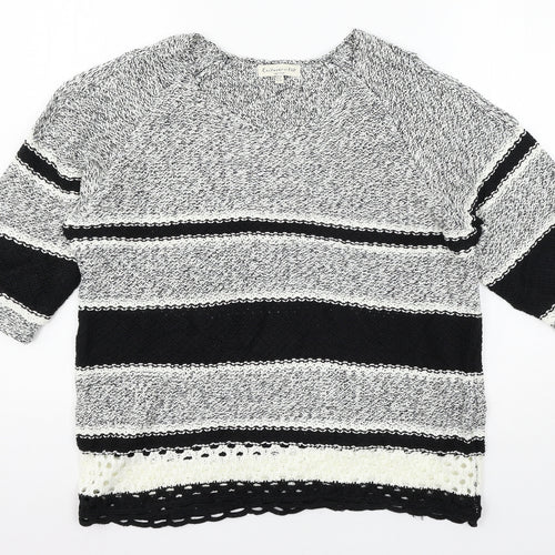 F&F Womens Black Geometric Knit Pullover Jumper Size 10