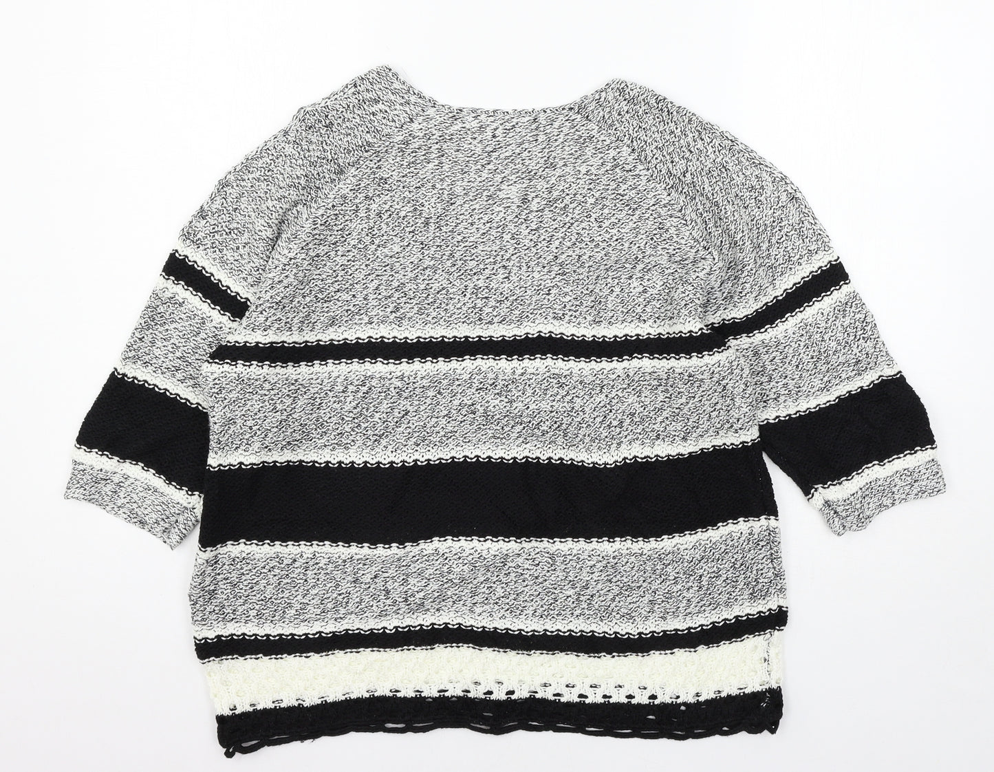 F&F Womens Black Geometric Knit Pullover Jumper Size 10