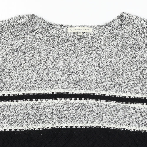 F&F Womens Black Geometric Knit Pullover Jumper Size 10