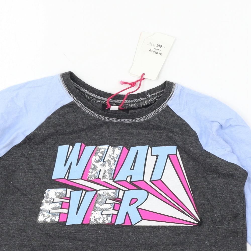 POP Girls Multicoloured Geometric Jersey Basic T-Shirt Size 6-7 Years  - Whatever