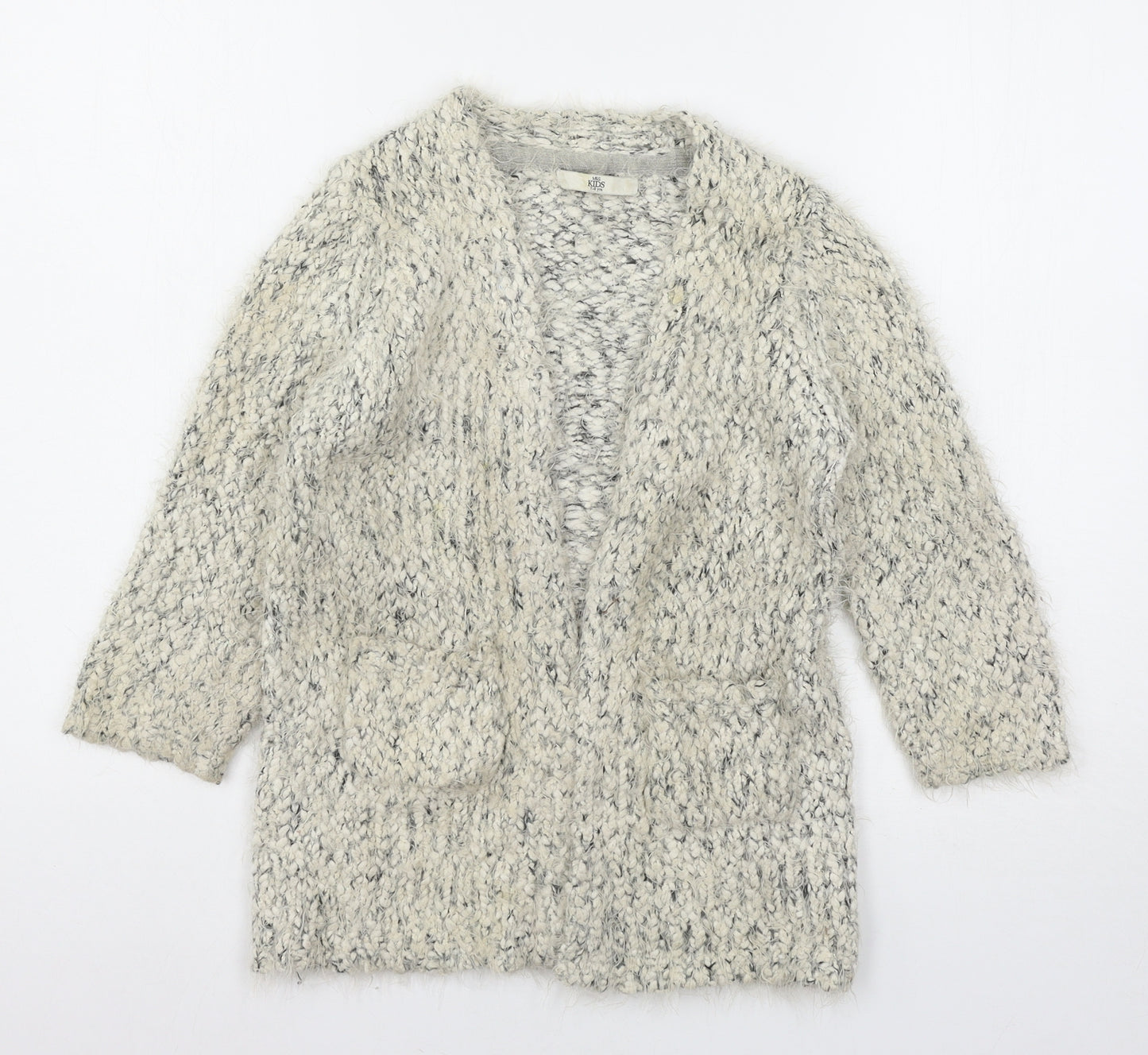 Marks and Spencer Girls Ivory  Knit Cardigan Jumper Size 7-8 Years
