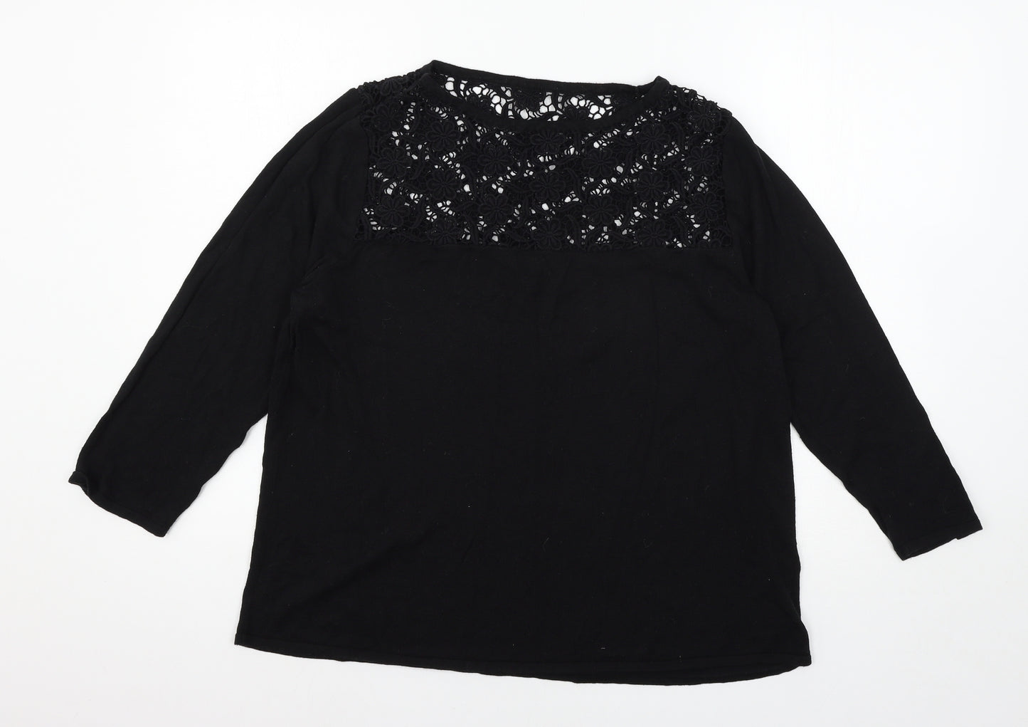 Monsoon Womens Black  Knit Pullover Jumper Size 18