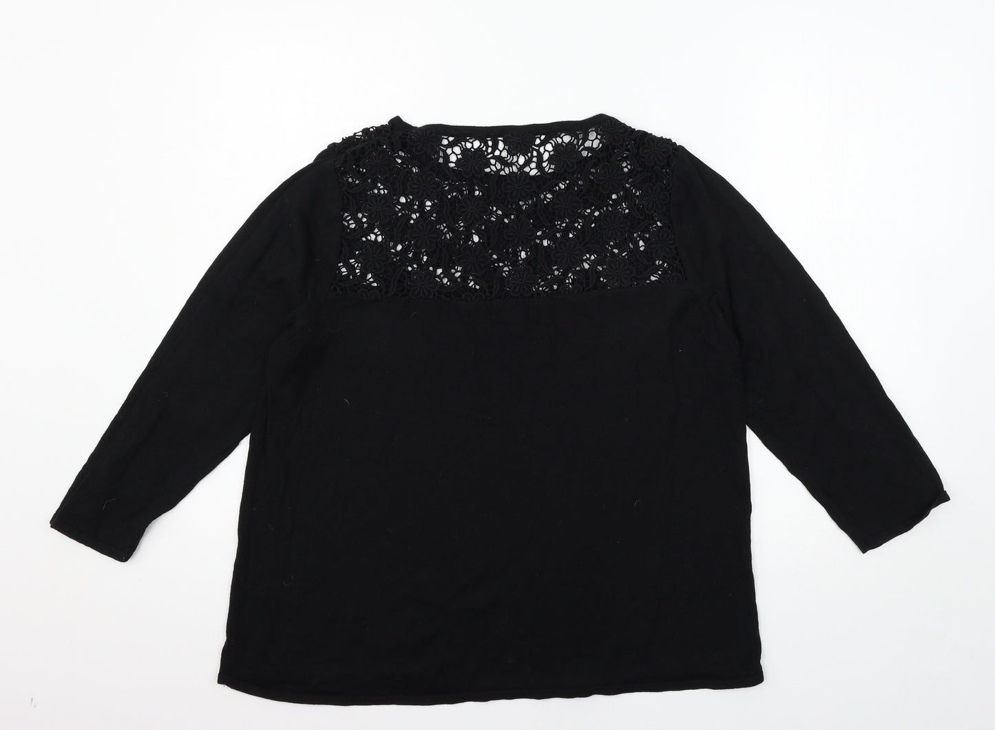 Monsoon Womens Black  Knit Pullover Jumper Size 18