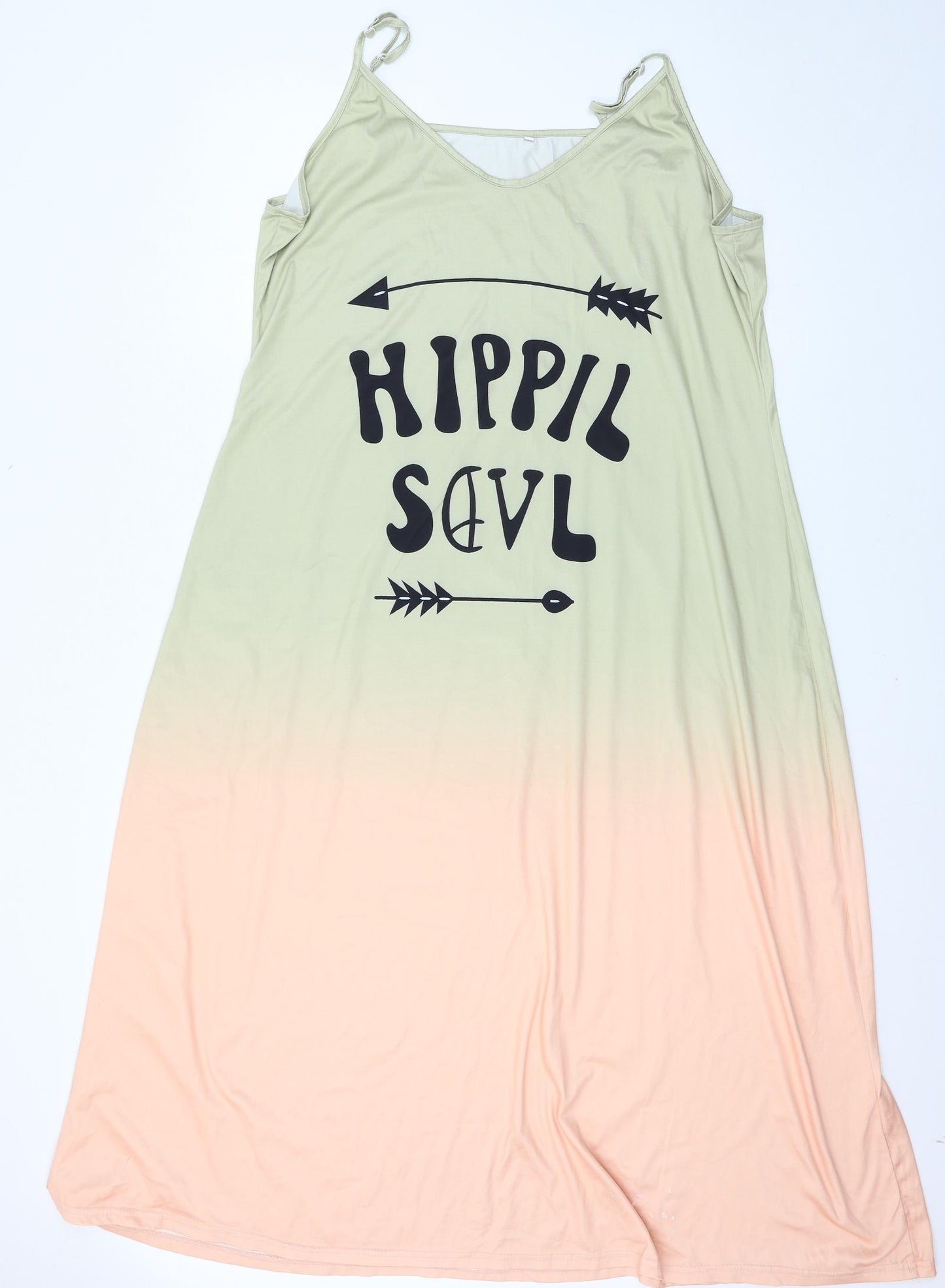 Preworn Womens Multicoloured Geometric Jersey Slip Dress  Size 4XL  - Hippy Fancy Dress