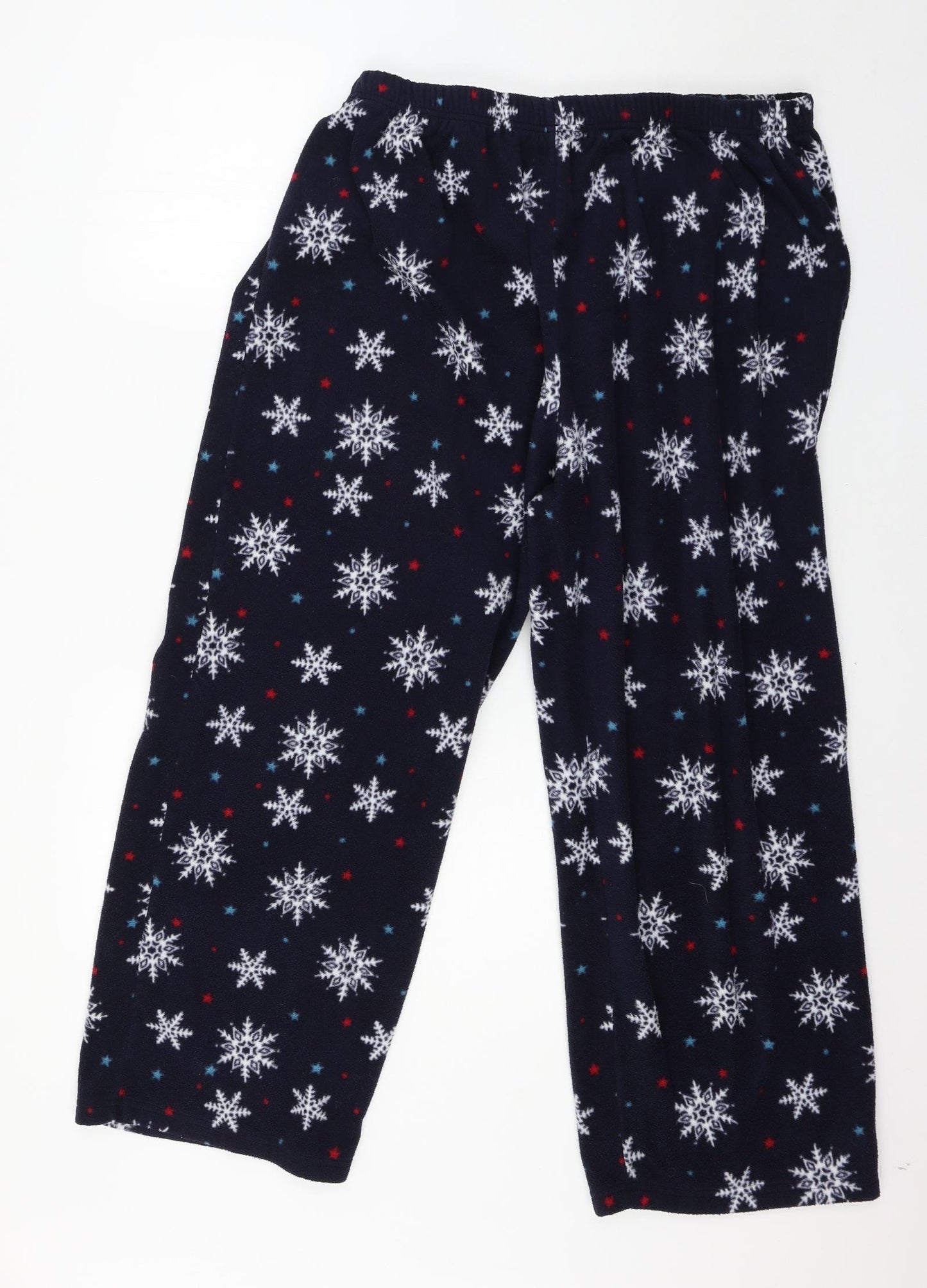 Bonmarché Womens Blue Geometric Fleece Capri Pyjama Pants Size 20  - Snowflake